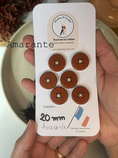 Boutons pailletés 20mm lisses