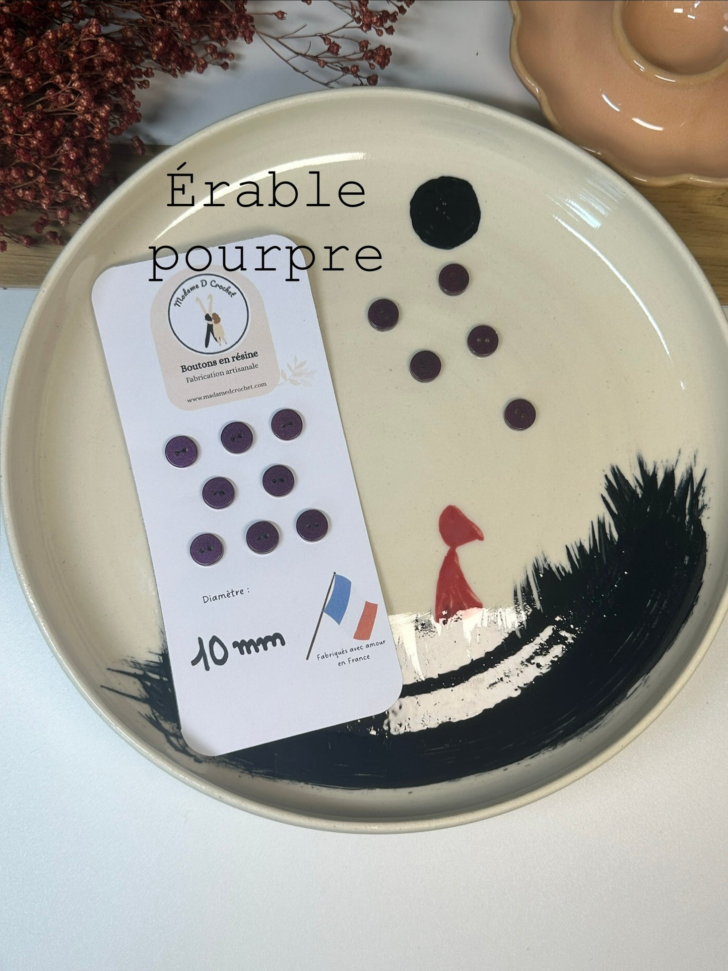 Boutons pailletés 10mm lisse
