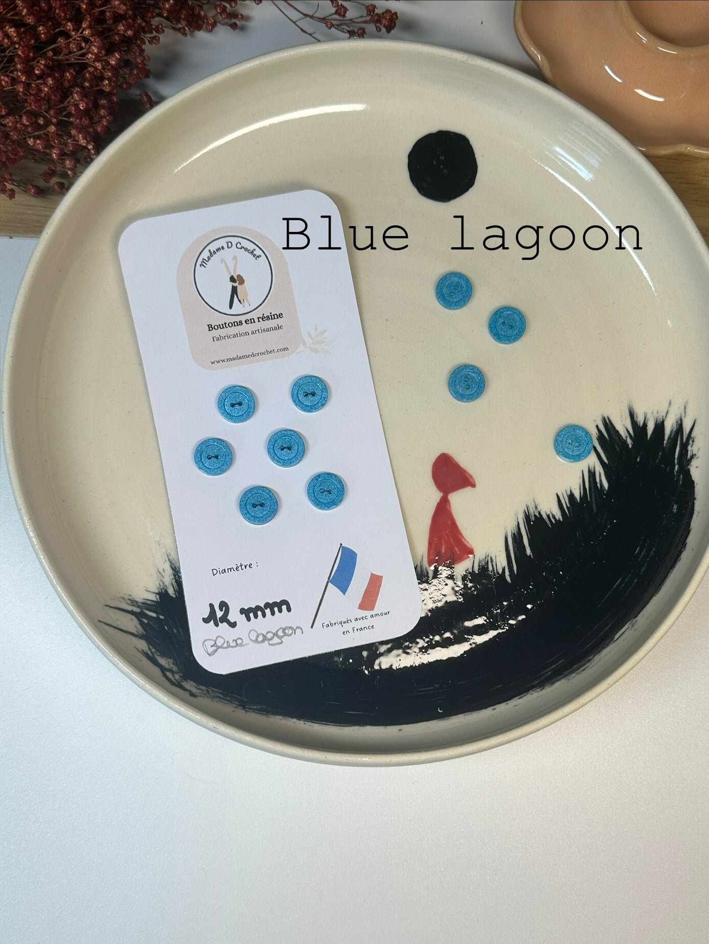 Boutons pailletés 12mm avec bordure