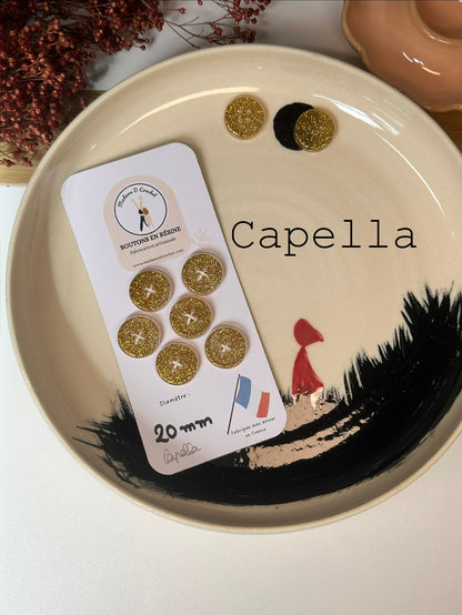 Boutons pailletés 20mm lisses