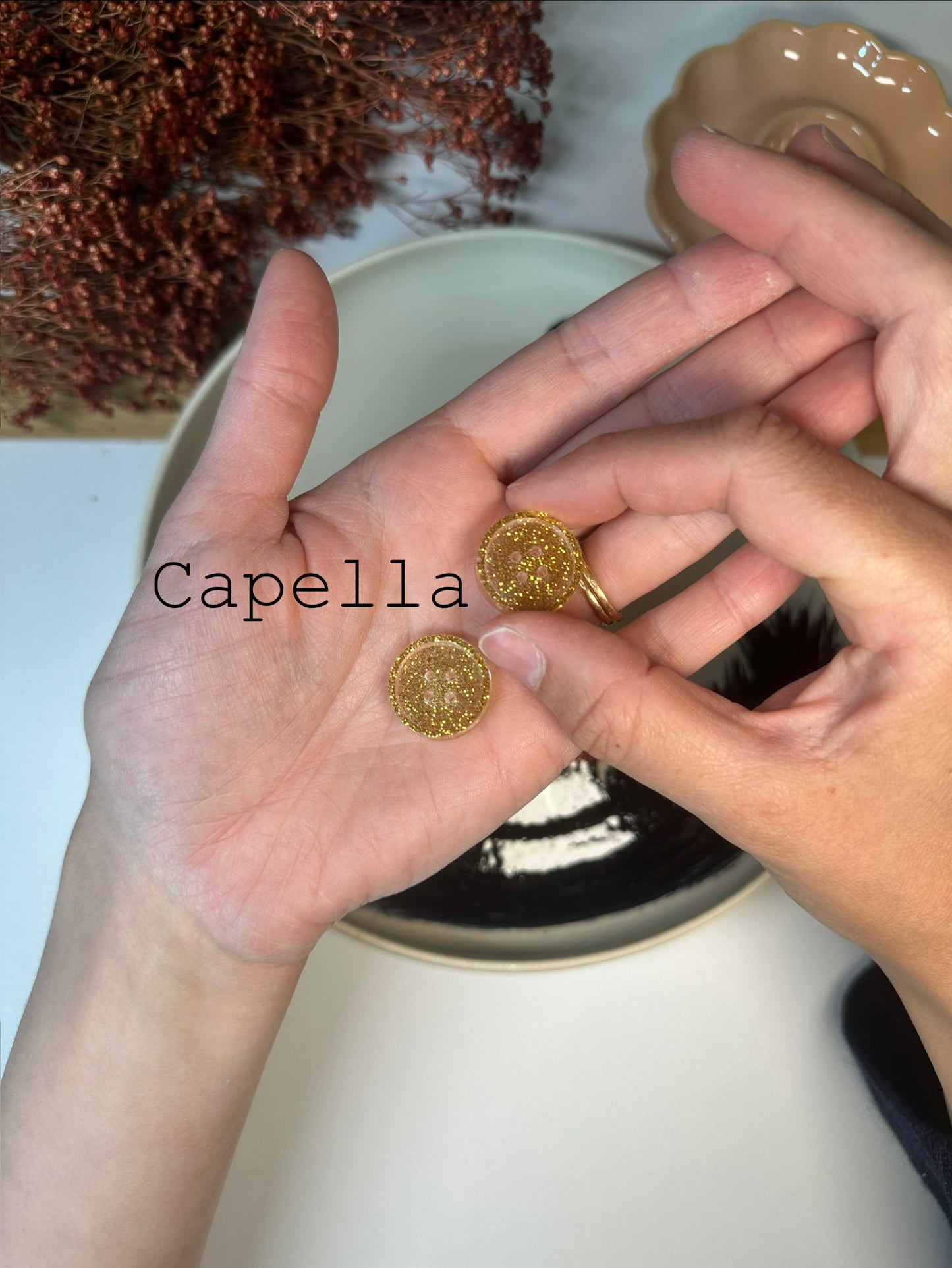Boutons pailletés 20mm avec bordure