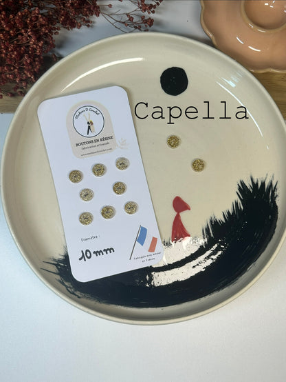 Boutons pailletés 10mm lisse