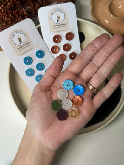 Boutons pailletés 15mm avec bordure