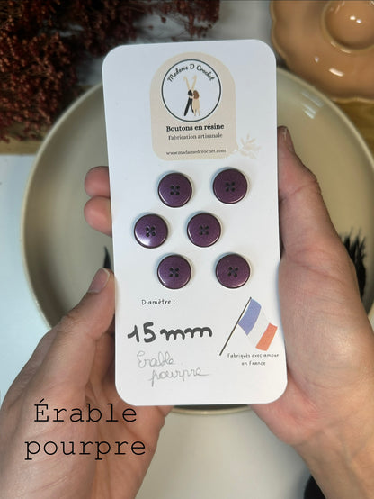 Boutons pailletés 15mm lisse
