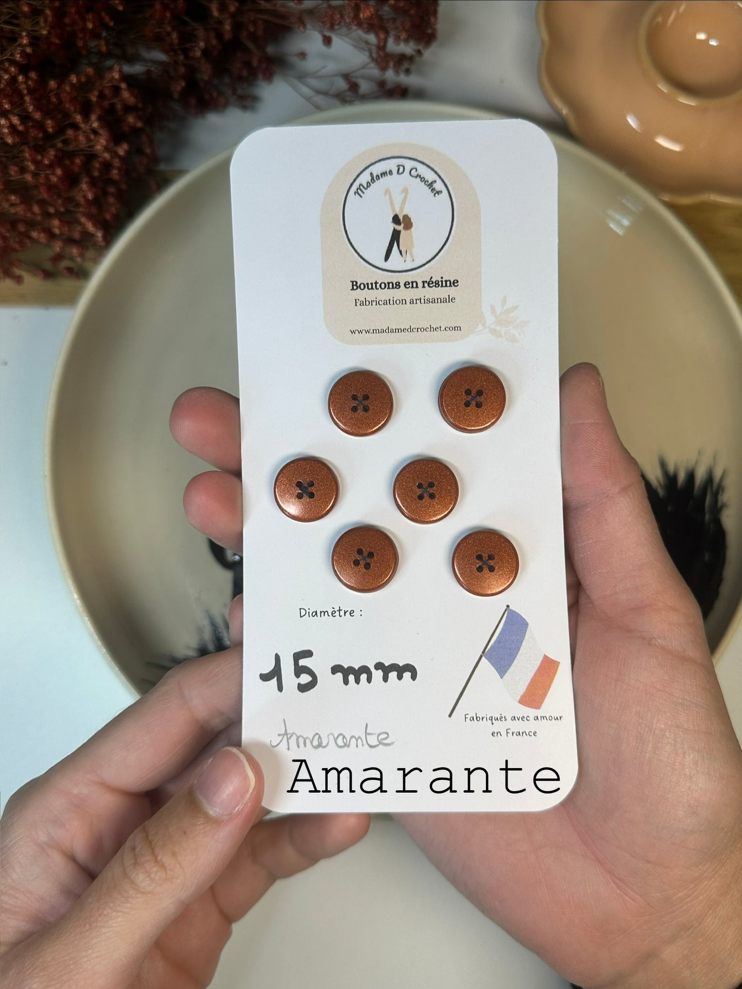 Boutons pailletés 15mm lisse
