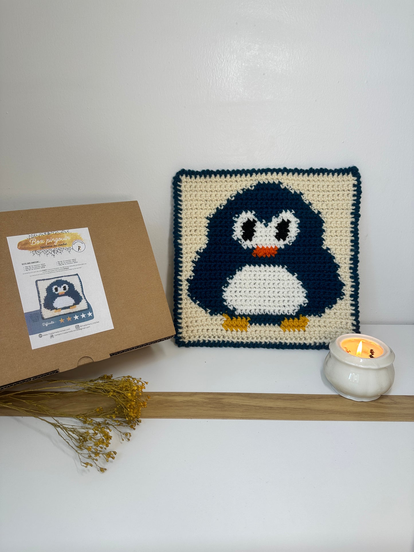 Box tapisserie pingouin