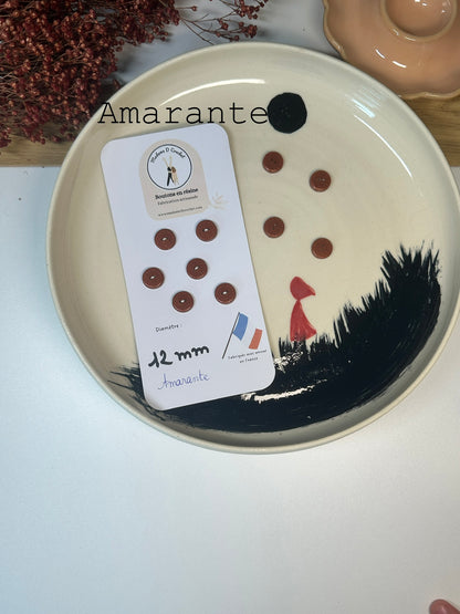 Boutons pailletés 12mm lisse