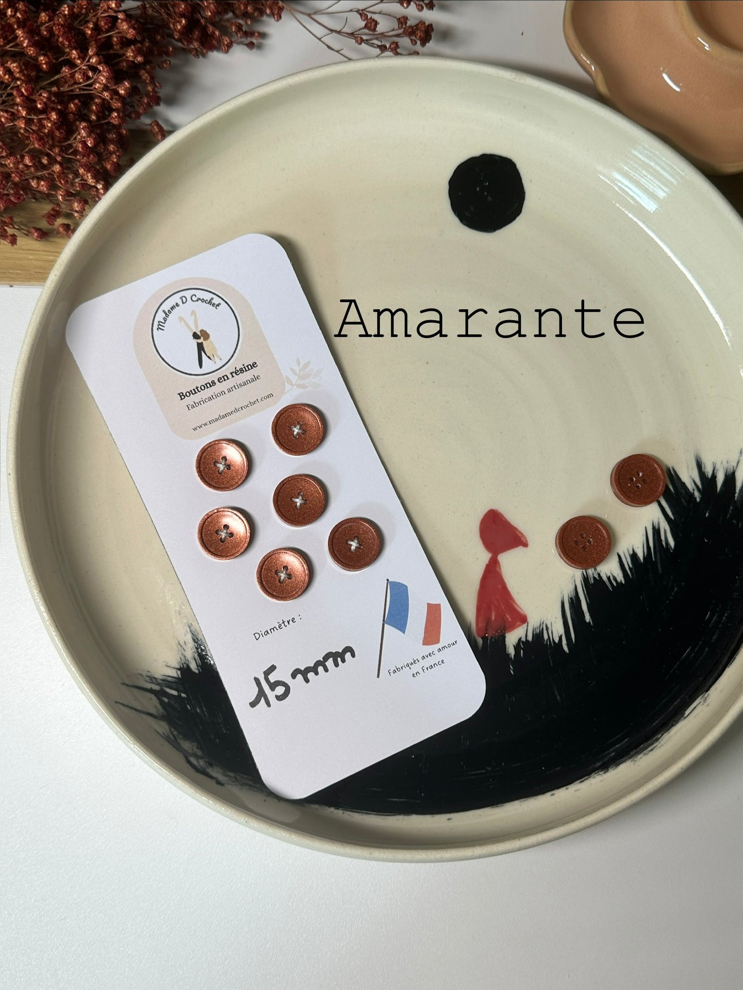 Boutons pailletés 15mm avec bordure