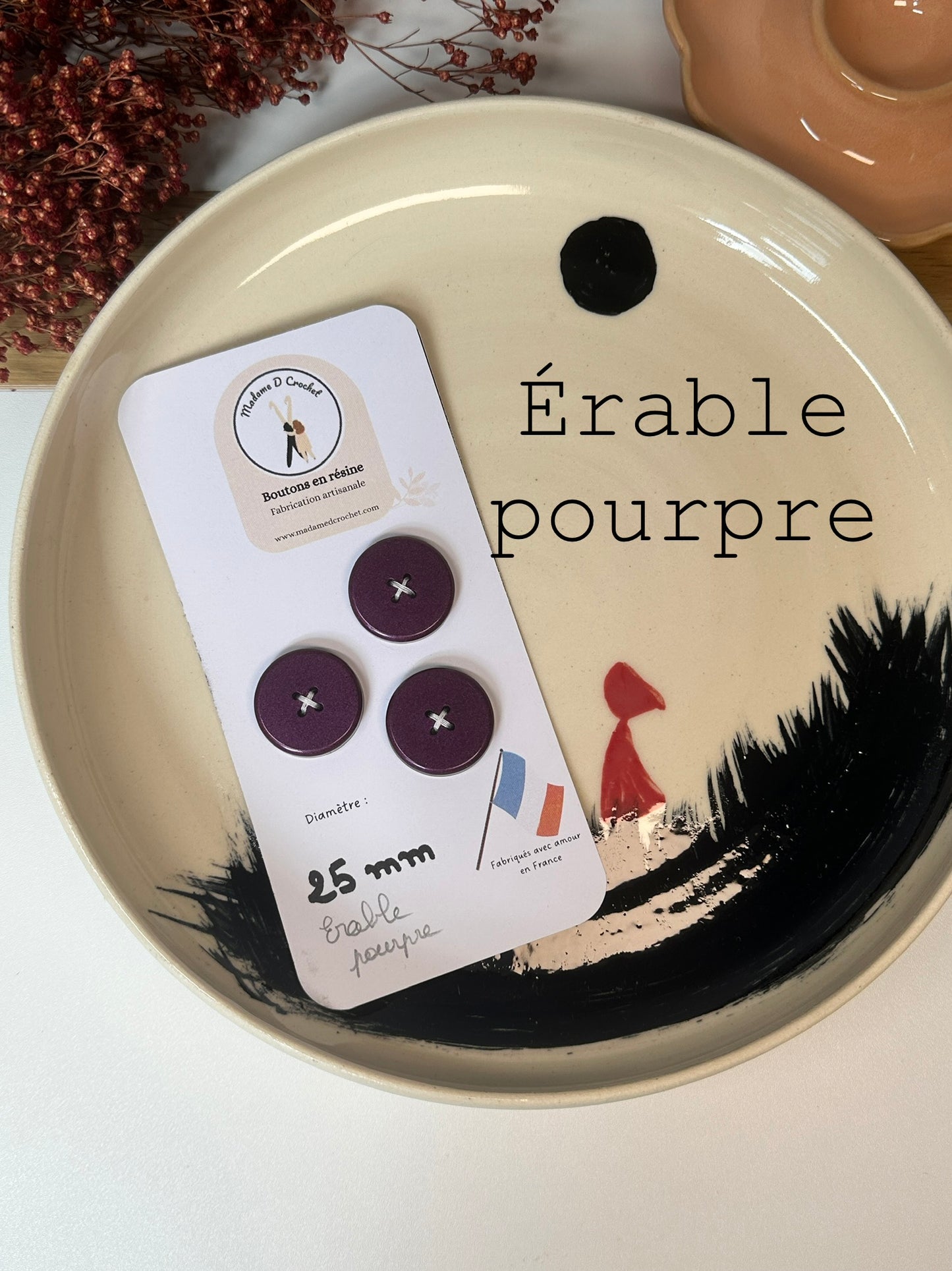 Boutons pailletés 25mm lisses
