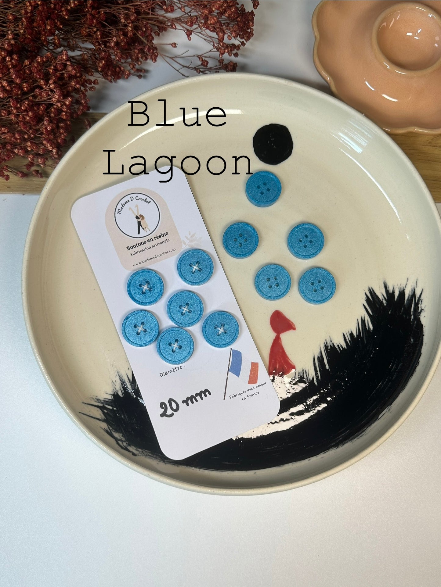 Boutons pailletés 20mm avec bordure
