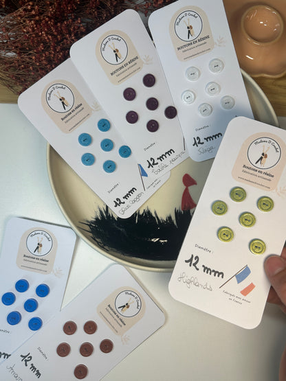 Boutons pailletés 12mm avec bordure